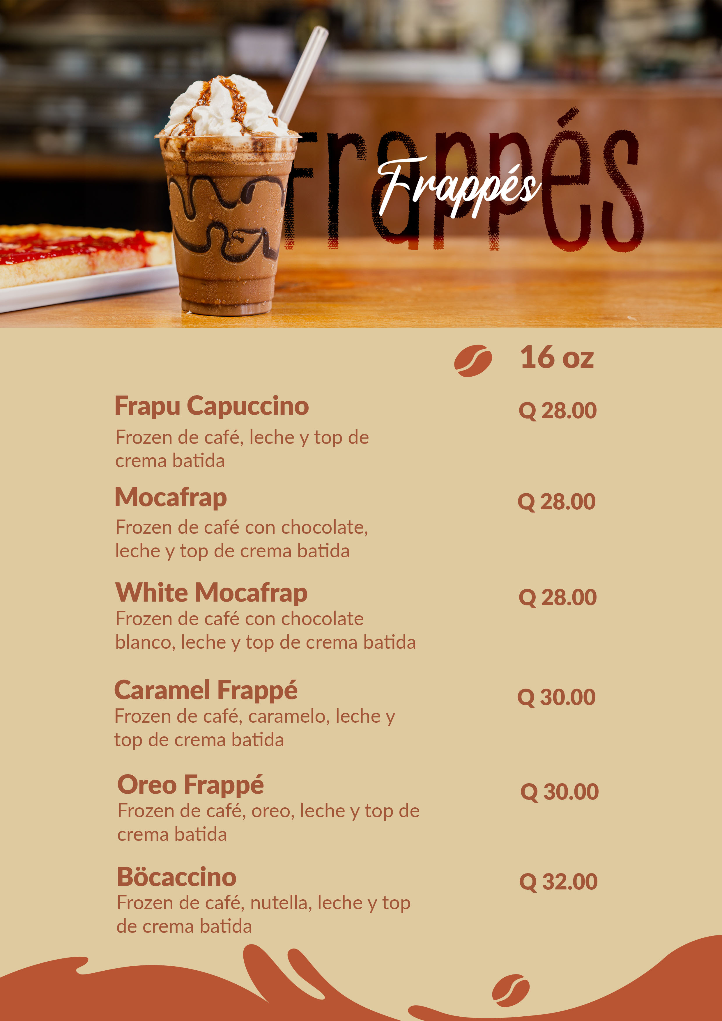 menu frappes